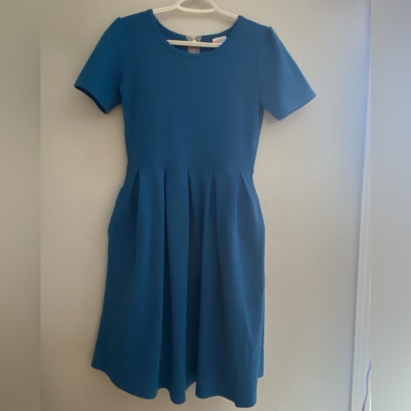 LulaRoe Royal Blue Vintage insp Dress Sm - Picture 2 of 9